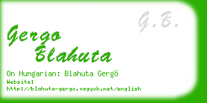 gergo blahuta business card